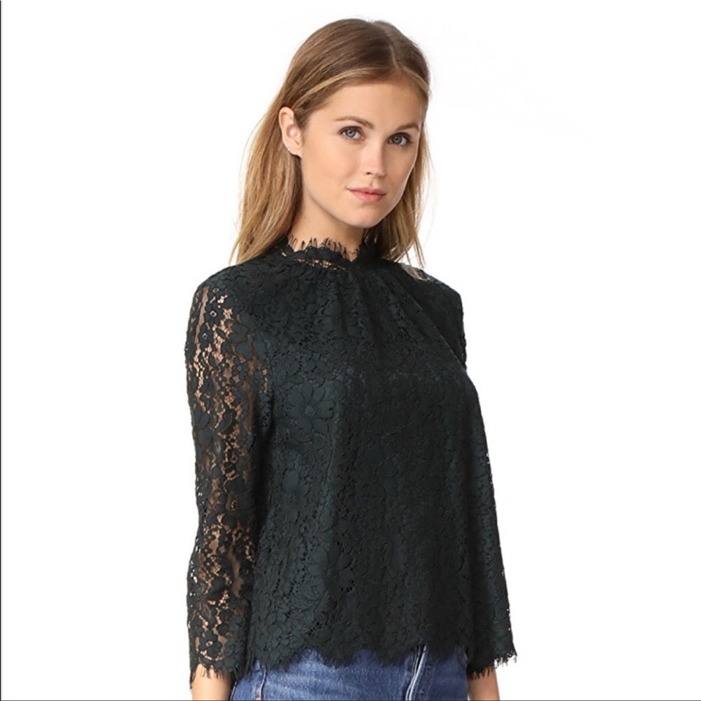 Joie Frayda Lace Button Back Top Blouse in Autumn Garden - Picture 5 of 12